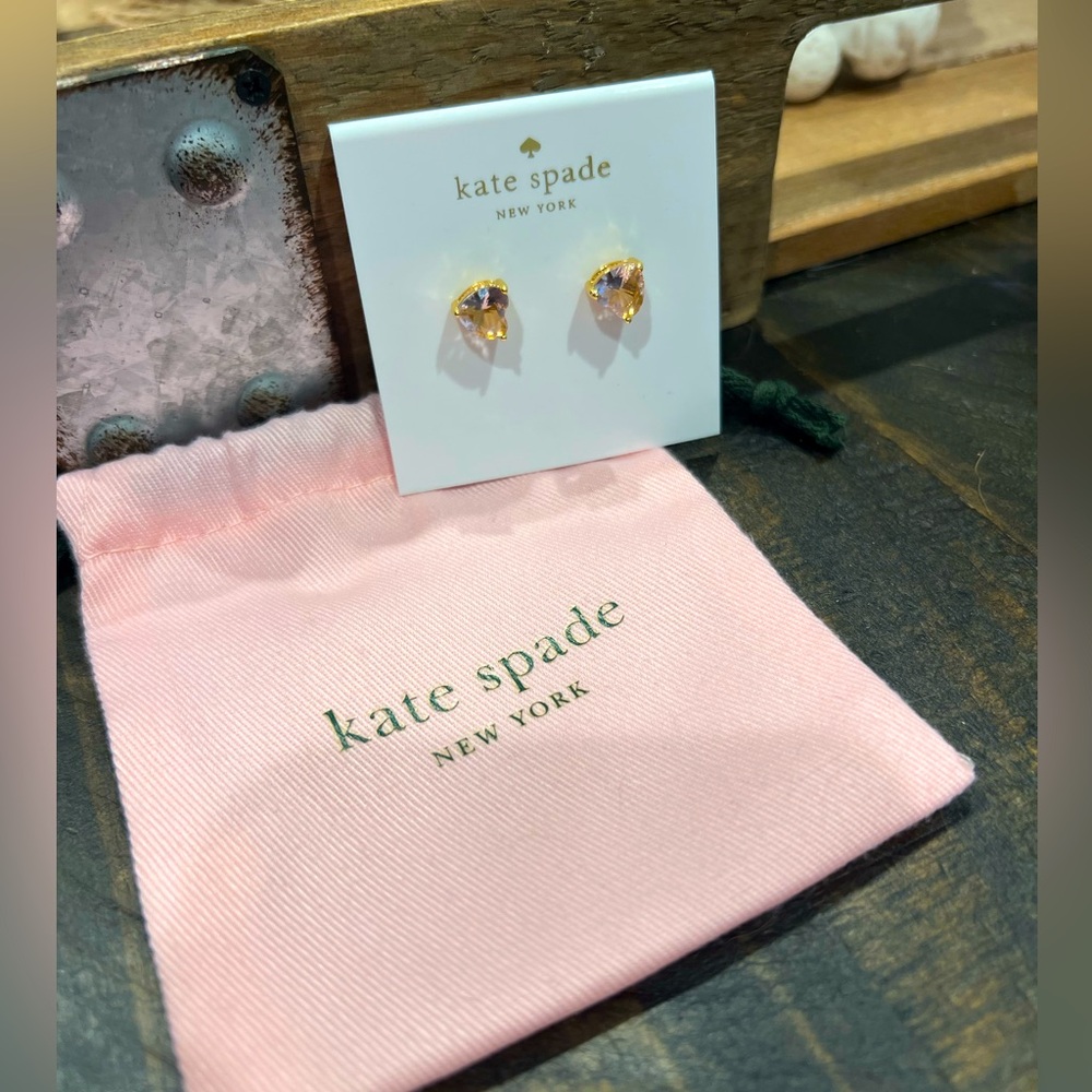 kate spade Gold and Pink Stud Earrings